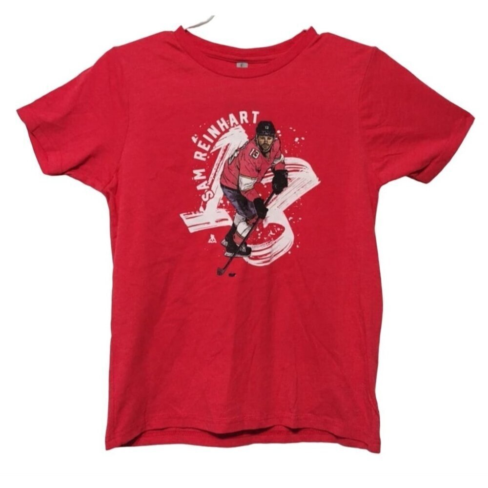 NHLPA Sam Reinhart #13 Youth Red Hockey Graphic T-Shirt Size L (10/12) NWT